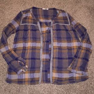 PLAID super cute Roxy long sleeve top